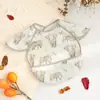 Baberos para Bebé, Batas de Comida para Bebé, Baberos Impermeables para Niños de Todas las Estaciones con Bolsillos para Alimentos Complementarios de Arroz, Baberos a Prueba de Aceite y Suciedad para Primavera y Otoño, Estéreo