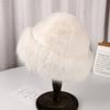 Sombrero mongol de imitación de terciopelo de visón para otoño e invierno, sombrero de pescador de piel de visón de estilo moderno de felpa para mujer, sombrero peludo cálido de cabeza grande