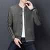 Cárdigan de punto estilo coreano para hombre, prenda exterior de primavera y otoño, chaqueta casual de rayas de un solo botón, suéter grueso estilo béisbol