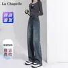 Jeans Wide Leg Forrado com Fleece Feminino 2024 Tendência Versátil Novas Explosões Inverno Cintura Alta Calça Reta Justa