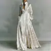 Colección Otoño 202: Nueva Moda Femenina Europea y Americana, Vestido Largo de Gama Alta, Vestido Estampado Casual de Corte Holgado Estilo Francés