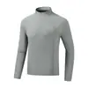 Camiseta de Manga Larga de Secado Rápido con Cuello Alto y Media Cremallera para Hombre, Camiseta Base Elástica para Fitness al Aire Libre y Running, Talla Grande, Top Deportivo