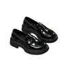 Novos sapatos femininos de couro com sola grossa estilo britânico 2026 outono Mary Jane francês JK sapatos únicos mocassins pretos