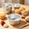 Exclusivo para ventas transfronterizas Molde redondo de aleación de aluminio anodizado de 4 pulgadas con fondo sólido para pastel de gasa, molde para hornear mousse de queso