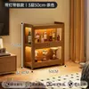 Pequeno Armário de Vinho para Sala de Estar, Montado na Parede, Novo Modelo 2025, Porta-Vinho Doméstico com Fechadura, Prateleira de Exibição, Armário de Armazenamento de Luxo Leve, Bambu
