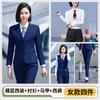 Vestido de Negocios Elástico Azul Niebla de Dos Botones para Hombre y Mujer Mismo Traje traje 4s Departamento de Ventas de Herramientas Ropa de Trabajo