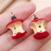 10 Frutas Resina Simulada Coração Maçã Vermelha Caroço de Maçã Pingente Pulseira Brincos Colar Acessórios de Joia DIY
