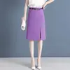 Falda de traje línea A para mujer, nueva falda lápiz profesional de cintura alta primavera/verano 2026, falda de un solo paso elegante de longitud media