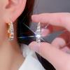 Banho de Ouro Real Moda Designer Design de Nicho Sensação de Alto Padrão Lançamento Brinco Argola Totalmente Cravejado de Diamante Versátil Brincos Elegantes para Mulheres