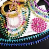Diseño original europeo y americano ins moda collar de alta gama rhinestone de color temperamento cadena de clavícula de lujo ligero nicho transfronterizo