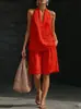 Nueva colección de ropa de mujer transfronteriza 2026: tienda en línea independiente, Amazon y AliExpress - con un conjunto casual de shorts sin mangas, cuello halter y cuello en V