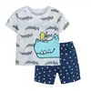 Comercio Exterior Ropa Infantil Verano Nuevo Transfronterizo Al por Mayor Hombres y Mujeres Bebé Manga Corta Pantalones Cortos Camiseta Conjunto de Dos Piezas