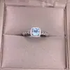 Anillo de Topacio Azucarado Granate Plata S925 Incrustado Full Diamond Cuadrado Piedra Preciosa Colorida Joyería de Moda para Mujer Ol