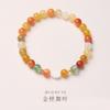 Pulseira de Jade Dourado Natural de Xinjiang Fivela de Ágata Calcedônia Pulseira de Jade do Deserto Gobi Presente para Namorada Atacado