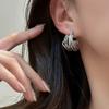 Pendientes huecos de alta calidad estilo retro europeo y americano, de metal, de industria pesada, con forma de C, pendientes de aro con temperamento de marea, al por mayor