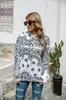 Top Estampado Estilo Bohemio Personalizado de Venta Caliente Transfronterizo Sudadera con Capucha Forrada de Felpa Moda Europea y Americana para Mujer