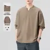 Moletom Masculino 2025 Outono Nova Marca Americana Tendência Gola V Manga Longa Camiseta Base Moda Masculina Top Versátil