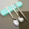 Acero inoxidable tres piezas protección ambiental portátil regalo vajilla coreana cuchara Tenedor palillos traje combinado
