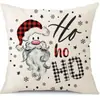 Juego de Fundas de Almohada Transfronterizas para Navidad Europea y Americana, Funda para Cojín de Sofá de Sala de Estar, Funda para Almohada de Cintura con Reno Papá Noel Árbol, Suministro de Fábrica