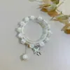 Pulseira de Vidro com Fragmentos de Jade Borboleta Estilo Novo para Mulheres, Pulseira de Girassol de Cristal Colorido Explosivo de Nicho, Em Estoque para Venda no Atacado para Barracas de Mercado