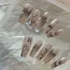 Pegatinas para Uñas Flor de Ciruelo y Bambú Verde, Nuevo Estilo Chino, Blancas 3D Estilo Chino Rojo Tinta Bambú Estilo Antiguo Adhesivas Calcomanías para Uñas