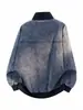 Chaqueta de otoño nueva de trabajo pesado lavada para hombre de comercio exterior transfronterizo, estilo vintage con diseño de patchwork, corte holgado, estilo callejero retro americano