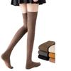 Medias hasta la rodilla para niños otoño e invierno gruesas con forro polar calcetines hasta la pantorrilla cálidos hasta el muslo marrón invierno medias de media pierna