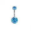 Comercio Electrónico Transfronterizo Anillo para Ombligo de Acero Inoxidable con Circonita Cuatro Garras Tres Garras Rosca Interna Joyería para Piercing de Ombligo Roscado