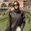 Comercio Electrónico Transfronterizo Otoño/Invierno 2026 Moda Nuevo Estilo Chaqueta de Cuello Alto de Cuero PU para Mujer Ropa de Abrigo Chaqueta de Cuero de Manga Larga de Motocicleta Ropa de Abrigo