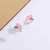 Lindos Aretes de Dibujos Animados Kuromi Melody Hello Kitty Estudiante Japonesa Simples Versátiles Aretes para Perforación de Oreja para Mujeres