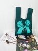 Nova bolsa de tecido voador bolsa de malha feminina saco de balde de lã japonês e coreano estilo All-match Hand-carried Casual Tote Bag Lunch Bag