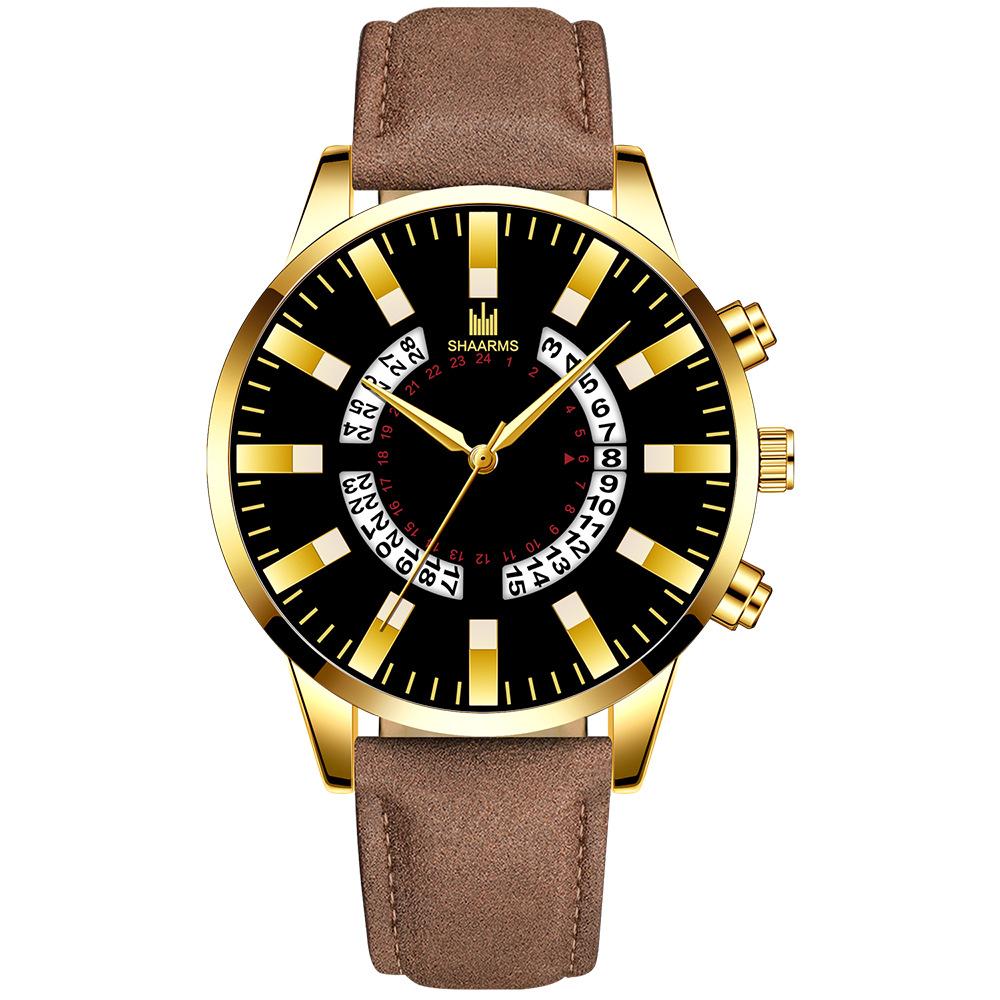 棕色皮带金壳黑面金针