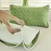 Funda de Almohada Cuadrícula Pequeña con Tira de Terciopelo Tafetán de Gama Alta, un Par de Fundas de Almohada para el Hogar para las Cuatro Estaciones que Son Resistentes a las Manchas, No Hacen Bolitas y No Sueltan Pelusa