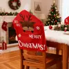Novos Suprimentos de Decoração de Natal da Mingguan Capa de Cadeira Vermelha Clássica Capa de Encosto de Cadeira Estampada com Boneco de Neve de Natal Pronta para Venda