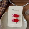 Nuevos Pasadores de Tela Roja Hechos a Mano para Niños de Otoño e Invierno Coreanos, Pasadores Dulces para Flequillos Laterales, Accesorios para el Cabello