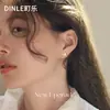 Nuevos Pendientes de Botón Cuadrados Pequeños Amarillos de Plata de Ley S925 para Mujer, Diseño Único, Súper Modernos, Elegantes Pendientes Brillantes de Zirconia