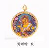 Collar con colgante de thangka pequeño HD zachilam zachilam de vida anterior Dios amarillo de la riqueza Madre verde Dios negro de la riqueza