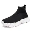 Nuevos Tenis Casuales Tejidos Voladores de Tamaño Grande para Pareja Talla Pareja Calcetines Casuales de Caña Alta Zapatos Torre Moda Zapatos de Mujer