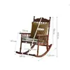 Mecedora Vintage de Madera Maciza Estilo Francés, Sillón Perezoso para Sala de Estar, Reclinable para Adultos, Adecuado para Dormir, Sillón Sofá de Ocio para Balcón, Lujo Ligero