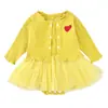 Conjunto de Vestido para Meninas Primavera e Outono Colete Sem Manga Vestido Top Conjunto de Duas Peças Vestido de Bebê Saia Tutu