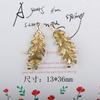 Accesorios DIY Colgante Pequeño de Aleación Dorada Brillante Colgante para Pulsera Estilo Coreano Hojas de Jade Imitación
