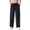 Pantalones de seda de hielo drapeados para hombre, verano 2024, finos, de secado rápido, deportivos, rectos, pantalones casuales sueltos para hombre