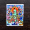 Thangka Hecho a Mano Color Dorado Núcleo Verde Maestro de la Medicina Madre Fo Zakilam Pintura de Color Lienzo Pasado y Presente Se Puede Cambiar