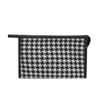 Bolsa de Cosméticos Clásica Blanca y Negra, Bolsa de Cosméticos con Patrón de Tablero de Ajedrez, Bolsa de Almacenamiento Impermeable Serie Blanca y Negra