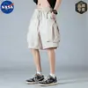 Marca Nasa Retro Americano Tie-Dye Pantalones Cortos Cargo para Hombre Verano 2025 Nuevos de Moda Holgados Versátiles Hasta la Rodilla