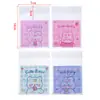 Bolsa de Empaque Transparente para Galletas de Copo de Nieve, Serie Linda de Animales con Flores a Cuadros, Bolsa Pequeña con Cierre Hermético para Joyería