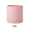 Maceta cilíndrica recta de cerámica Morandi, colorida, nórdica, para interior, para cactus, con bandeja