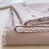 Sábana de Encaje de Lujo Ligero Estilo Francés, Amigable con la Piel, Suave, Moderna, Nueva Sábana de Tres Piezas Estilo Princesa para Cama Individual de Dormitorio de Estudiante