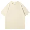 Camiseta de Manga Corta de Algodón Puro de Peso Pesado 300g con Logo, Algodón Grueso de 300g, Camiseta Base Unisex, Cuello Redondo de Verano