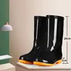 Botas de lluvia antideslizantes de caña alta para mujer, botas de goma impermeables para adultos para uso en exteriores en días lluviosos, zapatos de agua de caña media de verano